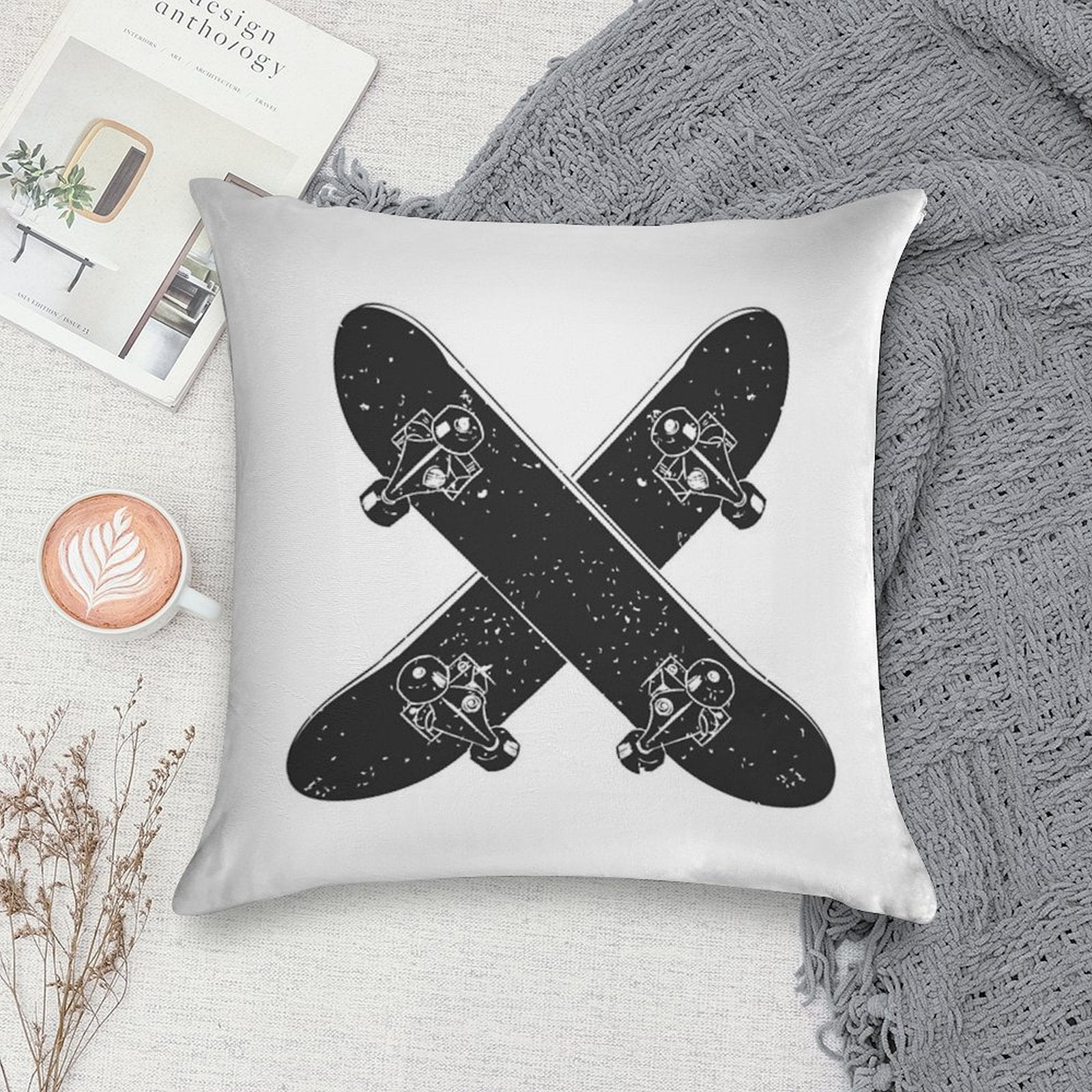 Skateboard X Soft High-Density Material Throw Pillow