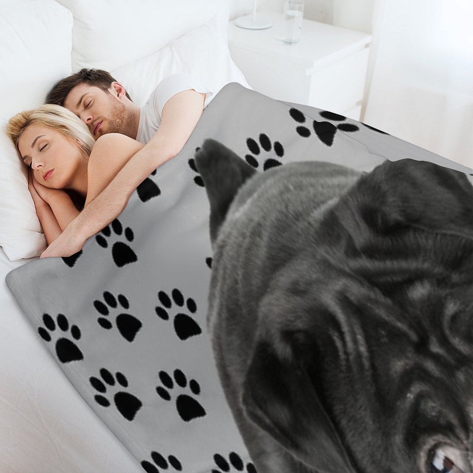 Adorable Black Pug Durable Throw Blanket