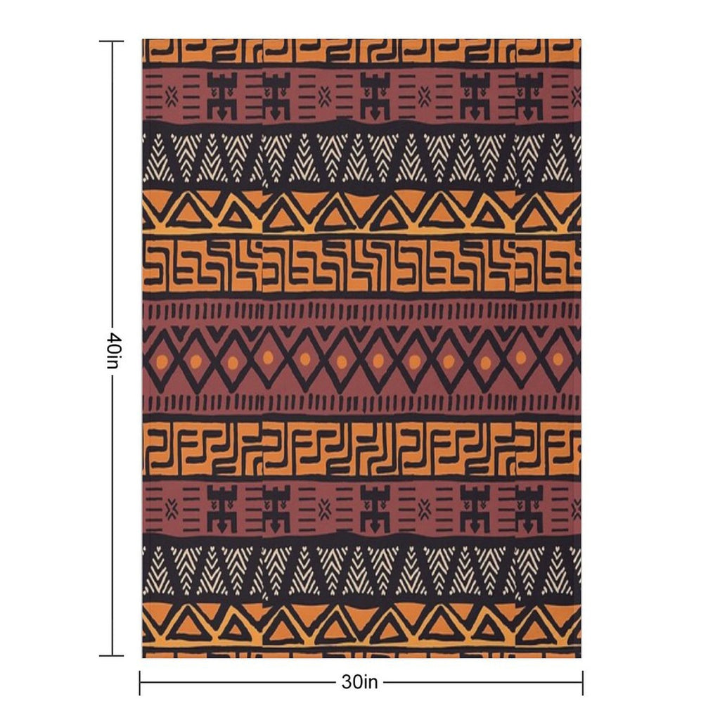 African Tribal Mudcloth Pattern Versatility Throw Blanket