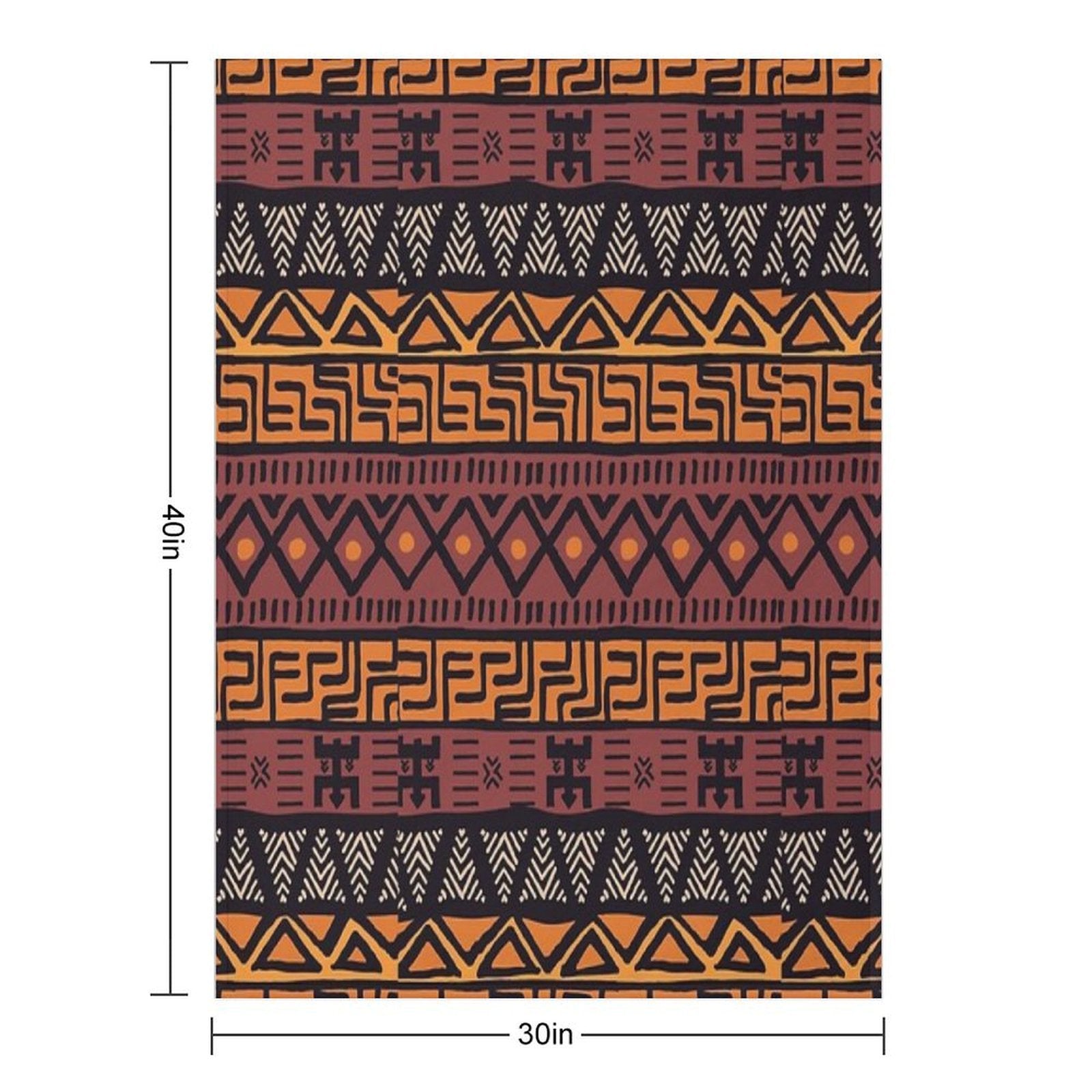 African Tribal Mudcloth Pattern Versatility Throw Blanket