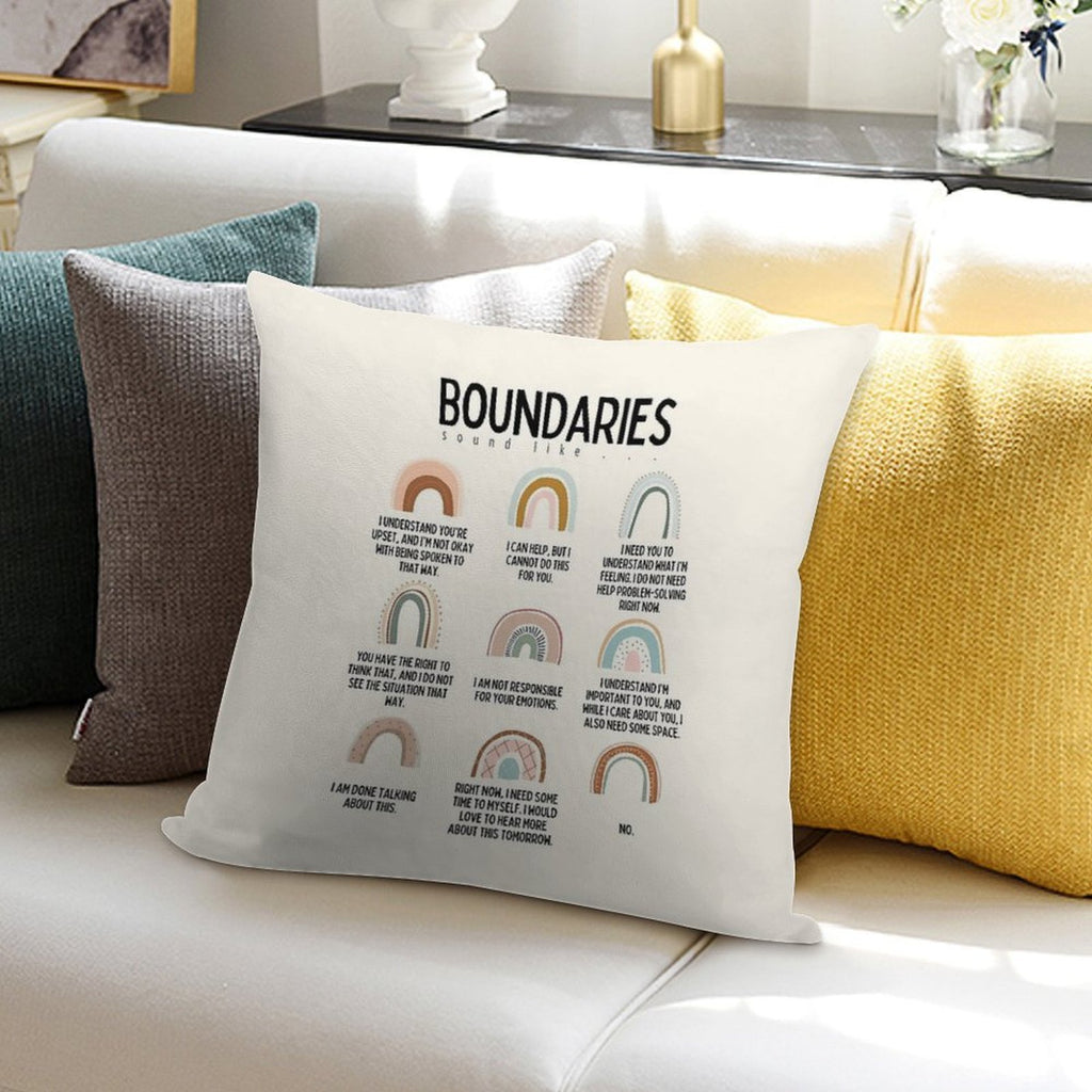 Boundaries Mental Health Reminder for Counselors Soft High-Density Material Throw Pillow