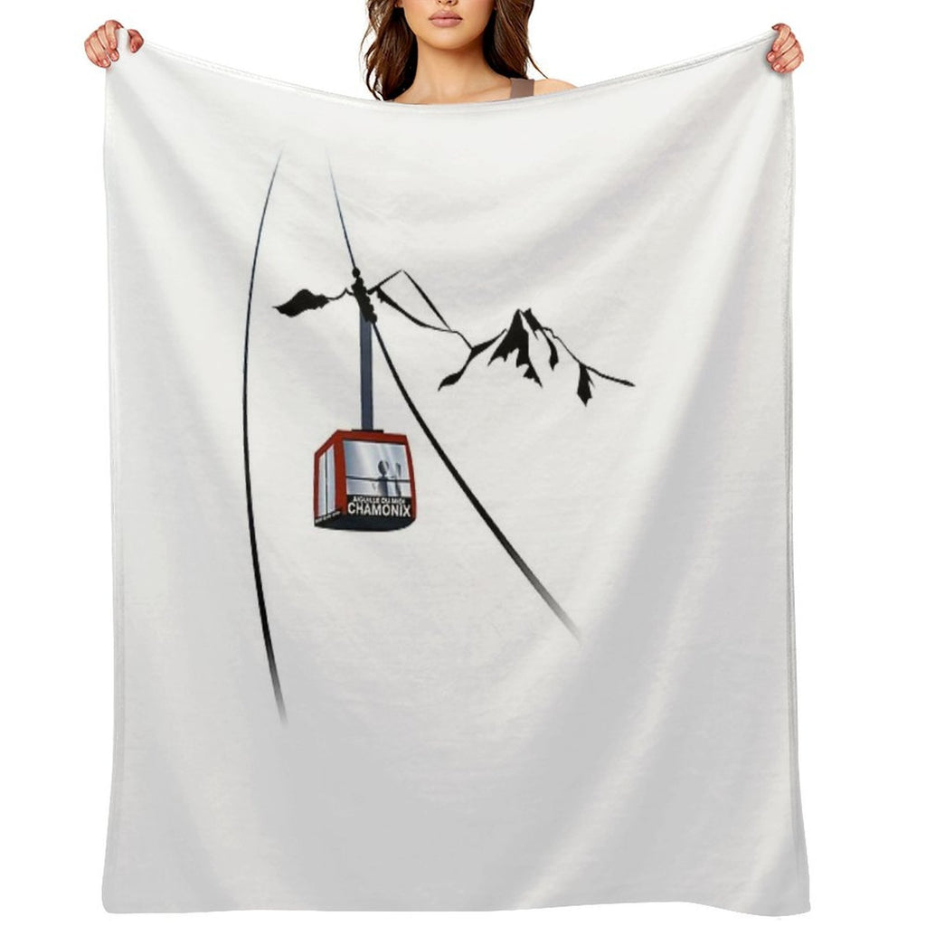 Chamonix Aiguille Du Midi Cable Car Mountain Leewarddesign Machine-washable Throw Blanket