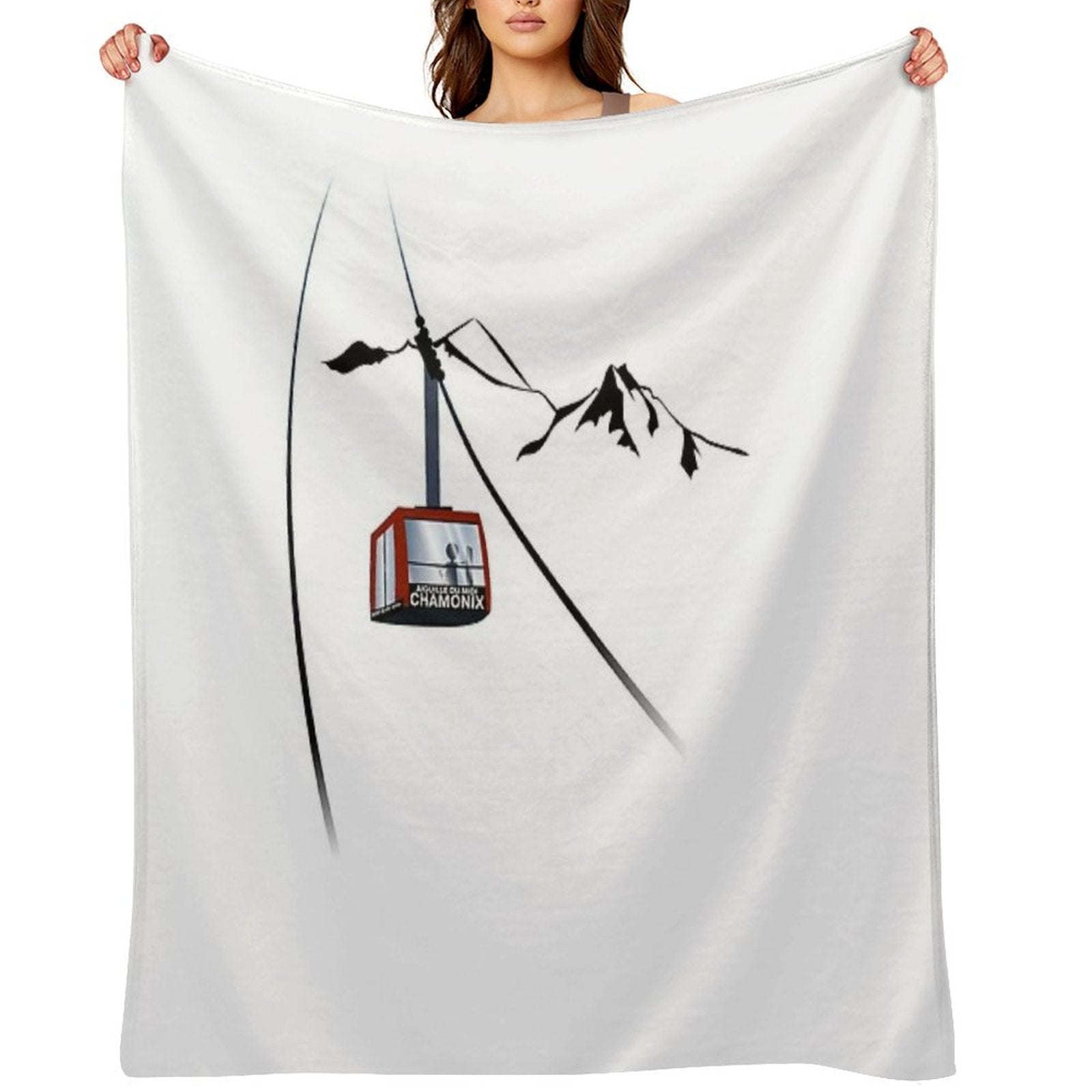 Chamonix Aiguille Du Midi Cable Car Mountain Leewarddesign Machine-washable Throw Blanket