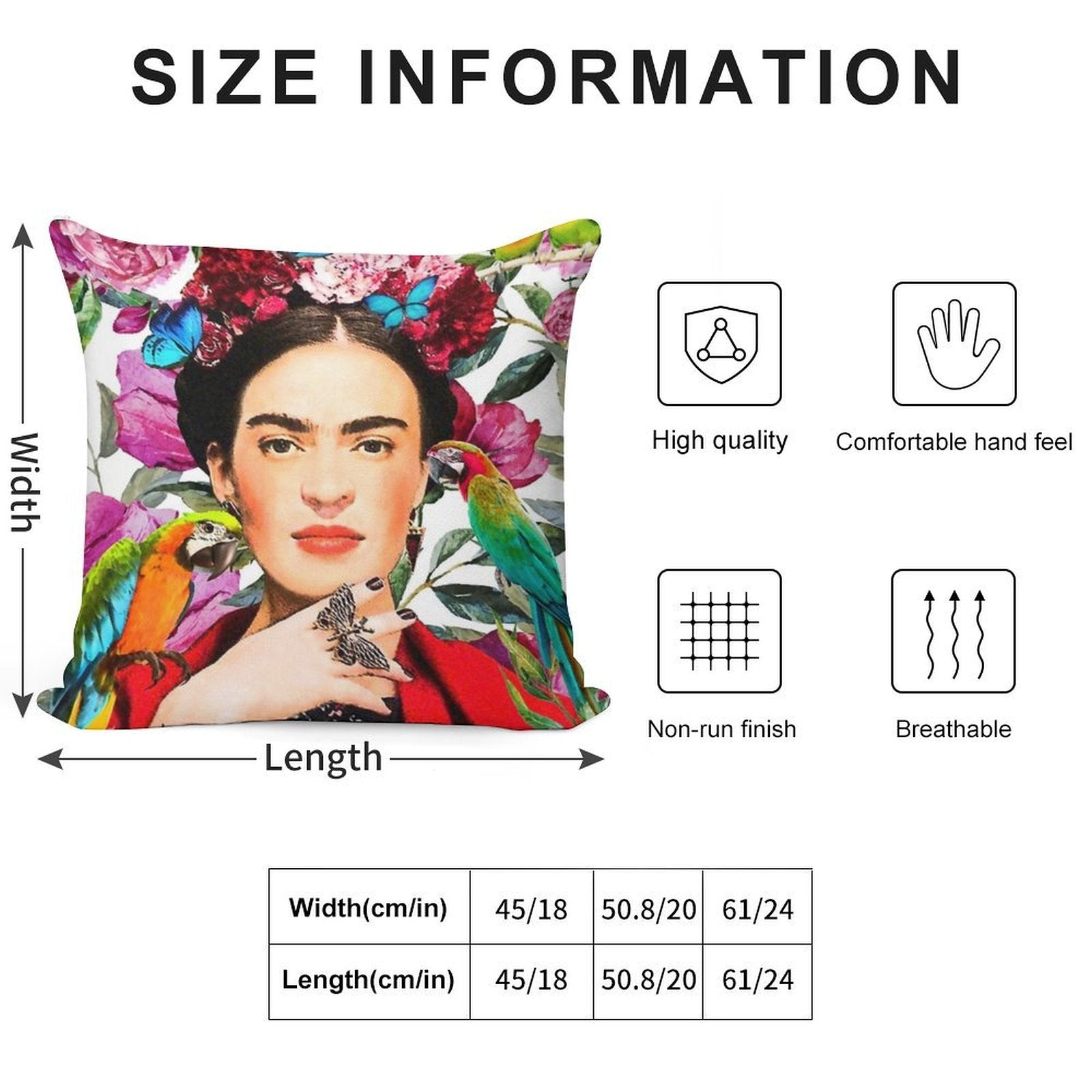 Frida.forever Soft Luxury Feel Throw Pillow