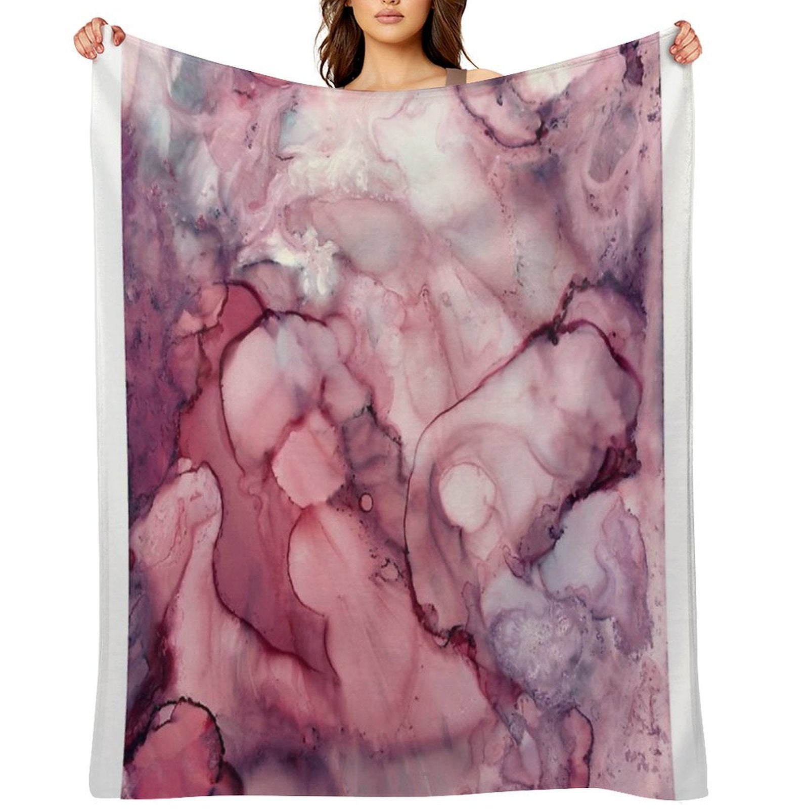 Liquid Mauve Abstract Gift-ready Throw Blanket