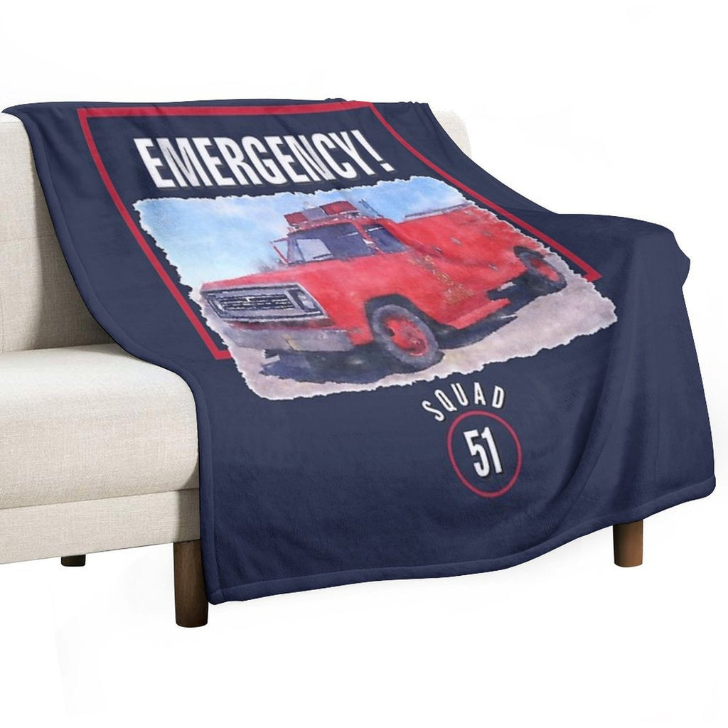 Emergency Squad 51 Truck Quick-dry Throw Blanket