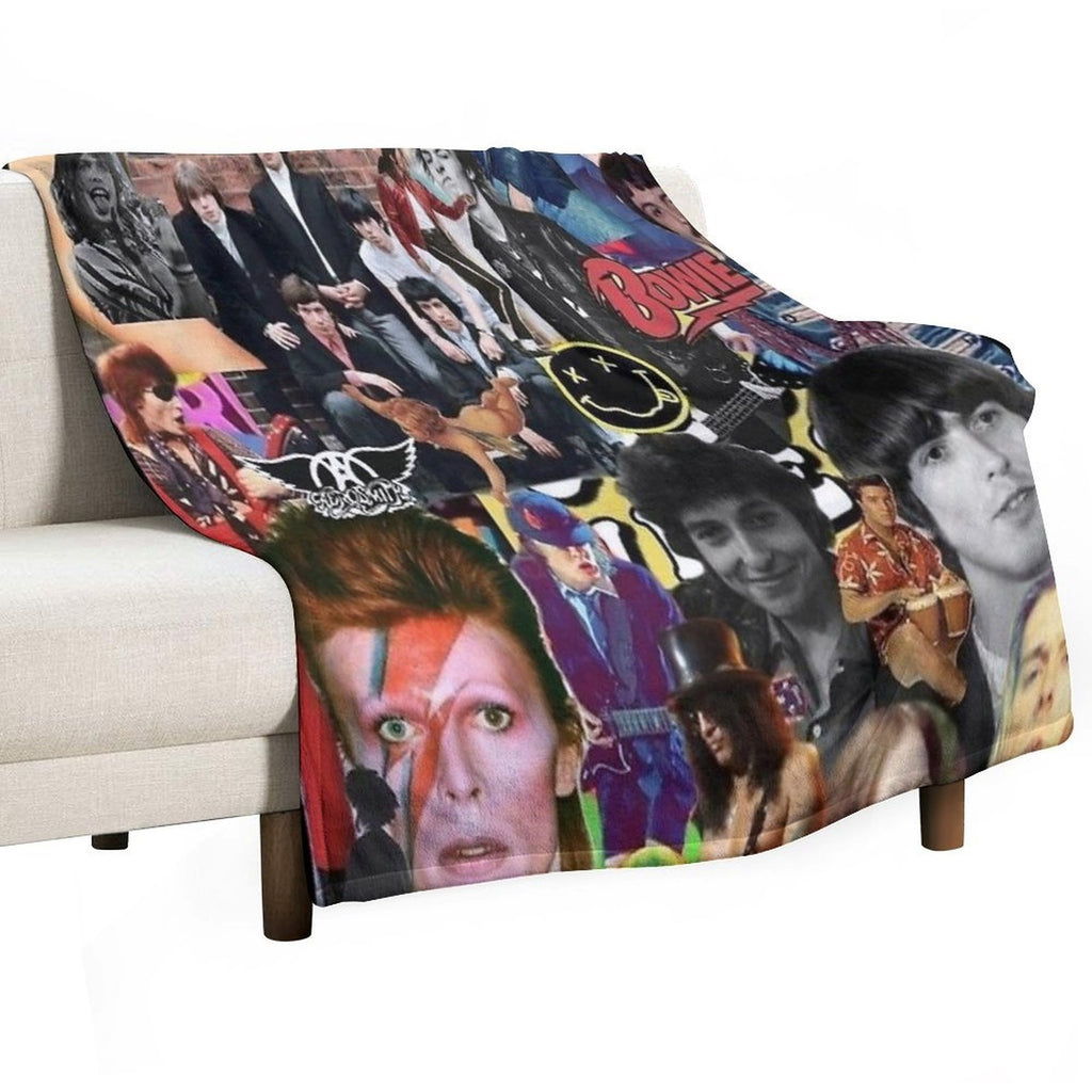 Retro 1990 Rock Band Posters Wrinkle-free Throw Blanket