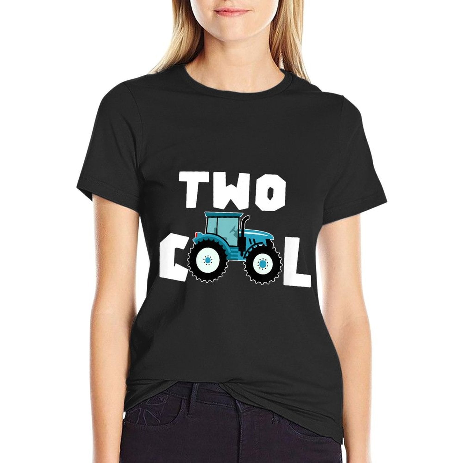 Kids Two Cool 2nd Birthday Tractor 2 Year Old Boy Second Bday  Durable T-Shirt