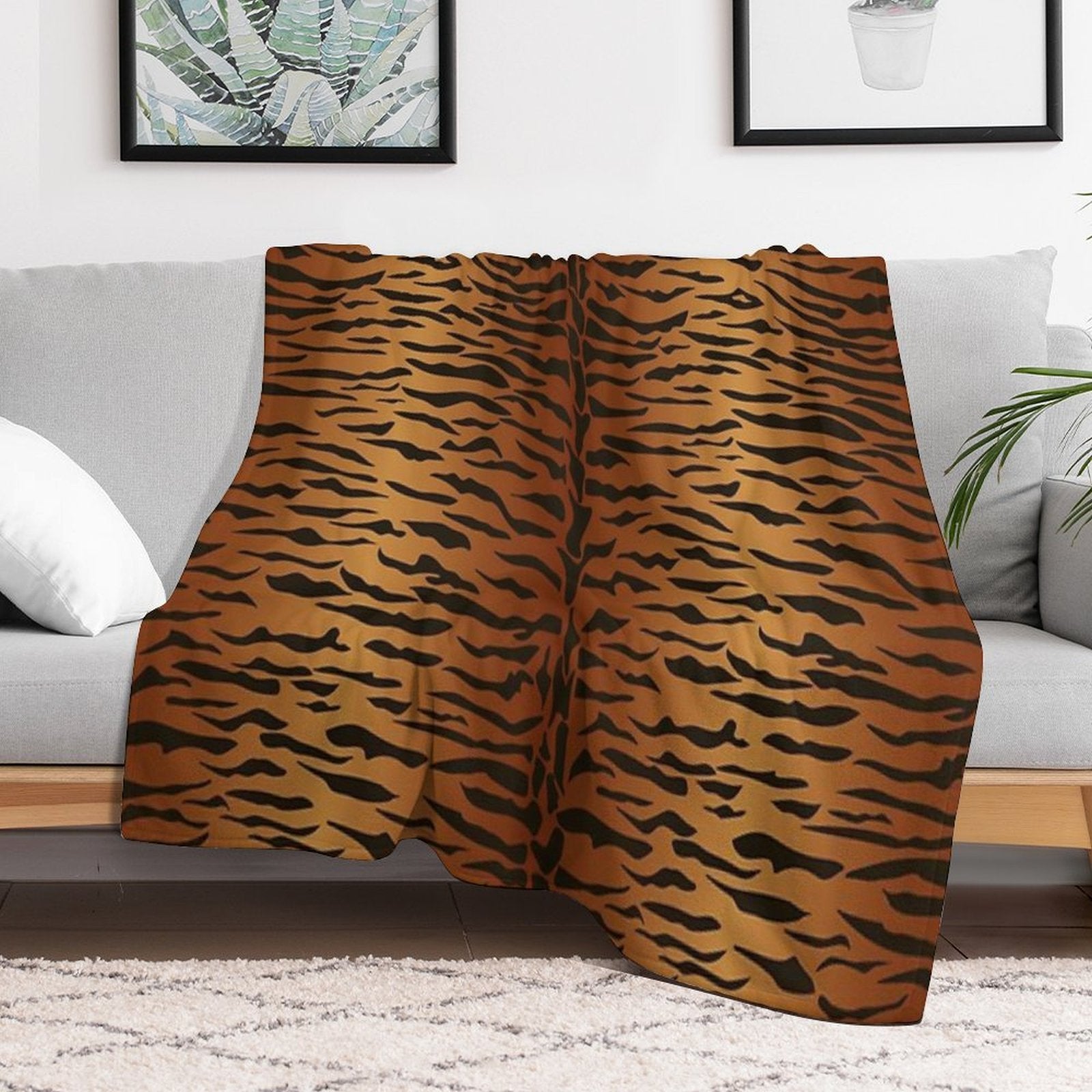 Tiger Animal Print Lightweight Throw Blanket