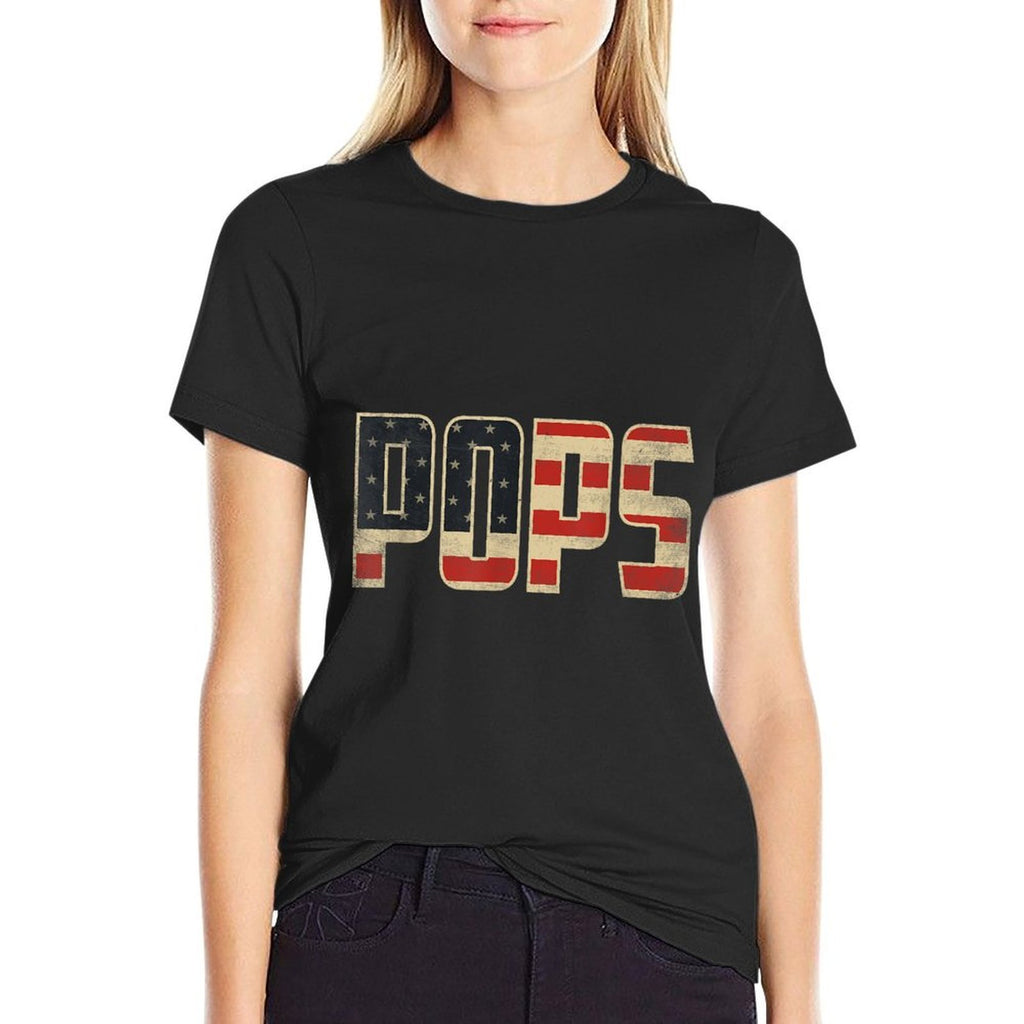 Pops Bold Patriotic American Father’s Day Pops  Slim-fit Cut T-Shirt
