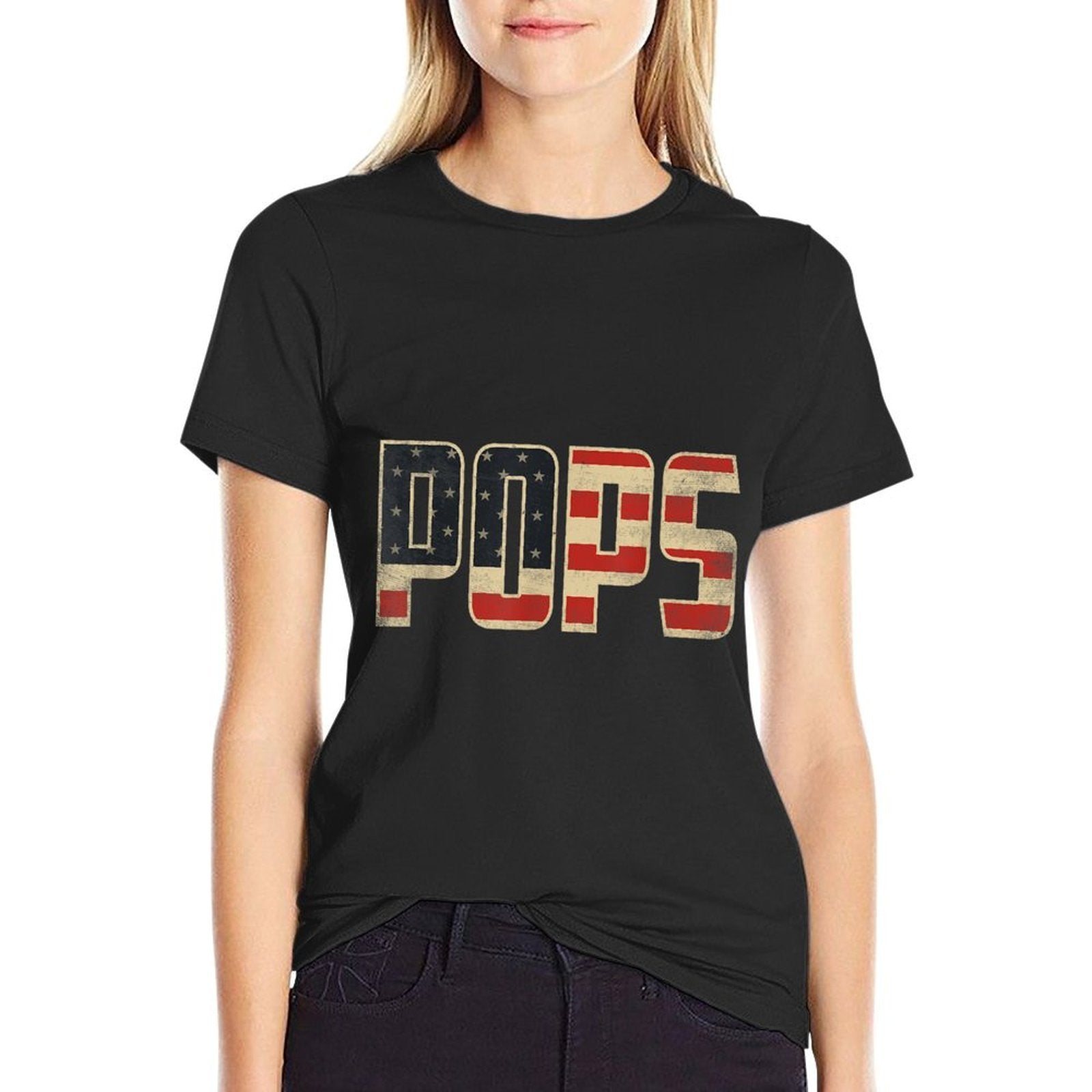 Pops Bold Patriotic American Father’s Day Pops  Slim-fit Cut T-Shirt