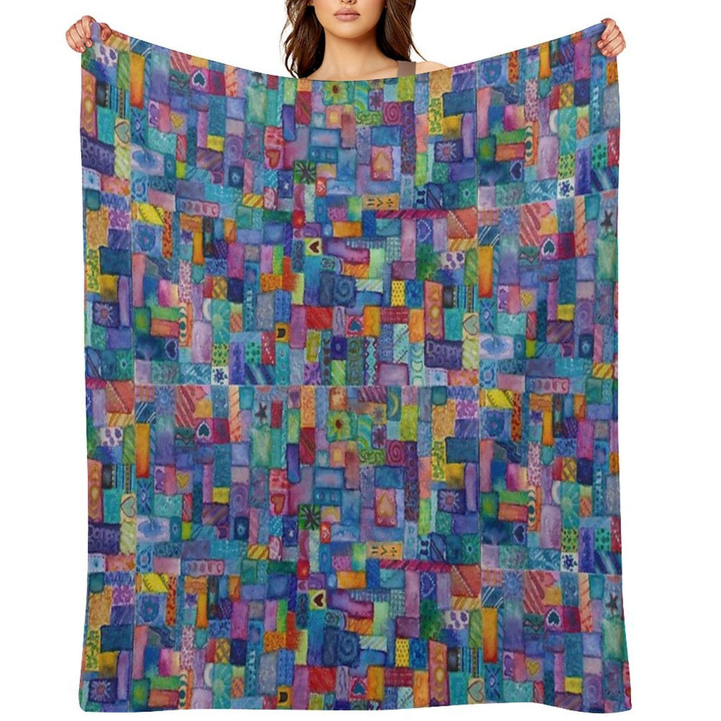 Happy Mosaic Shrink-resistant Throw Blanket