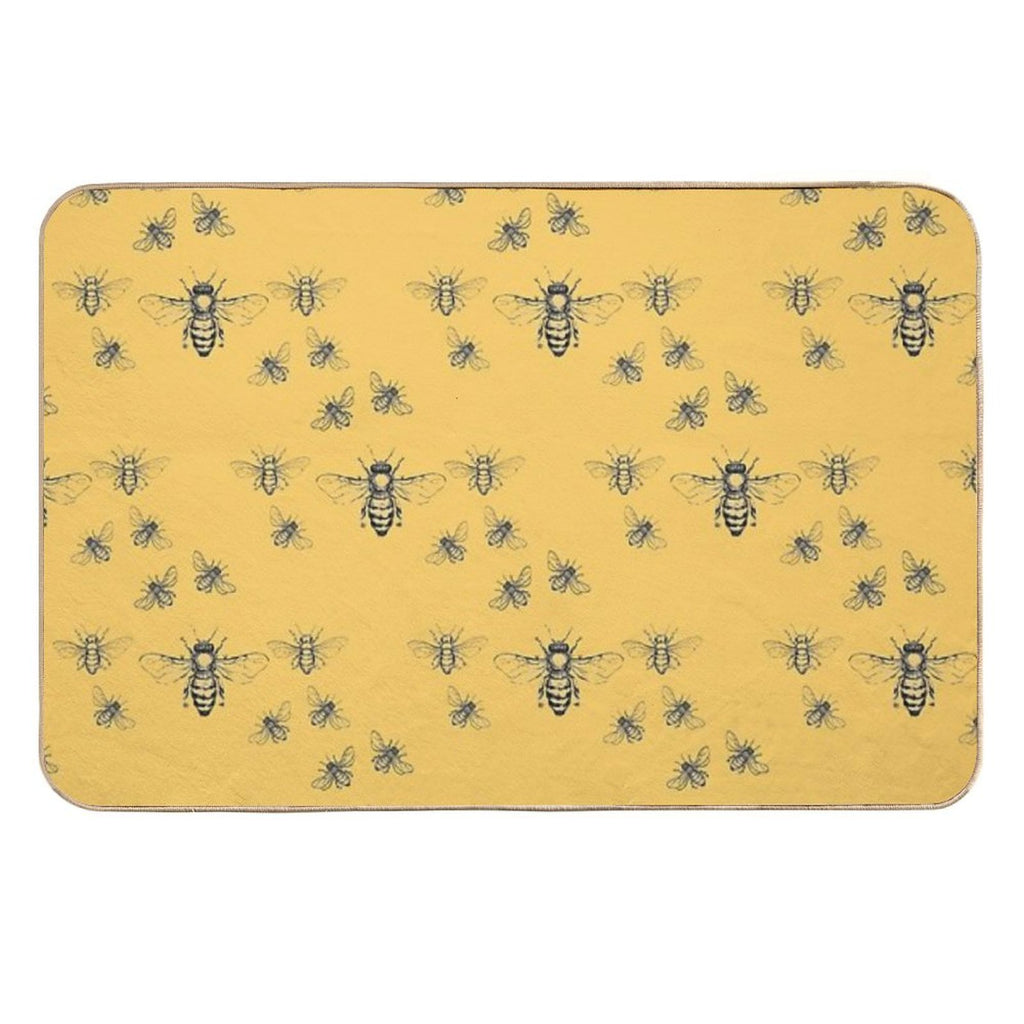 Honey Bee Pattern  Slip-Resistant Bath Mat