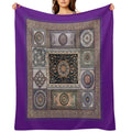 Roman Mosaic - Purple Velvety-soft Throw Blanket