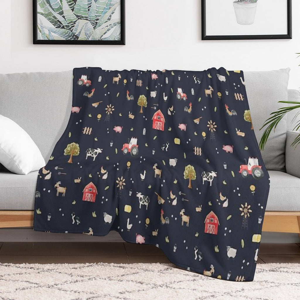 The Farmyard Easy Care Throw Blanket