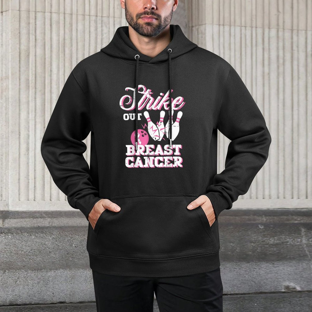 Strike Out Breast Cancer Bowling Awareness Women Men Kids Easy Care Hoodie