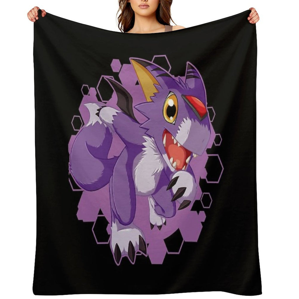Chibi Dorumon Cute Digimon Design Velvety-soft Throw Blanket