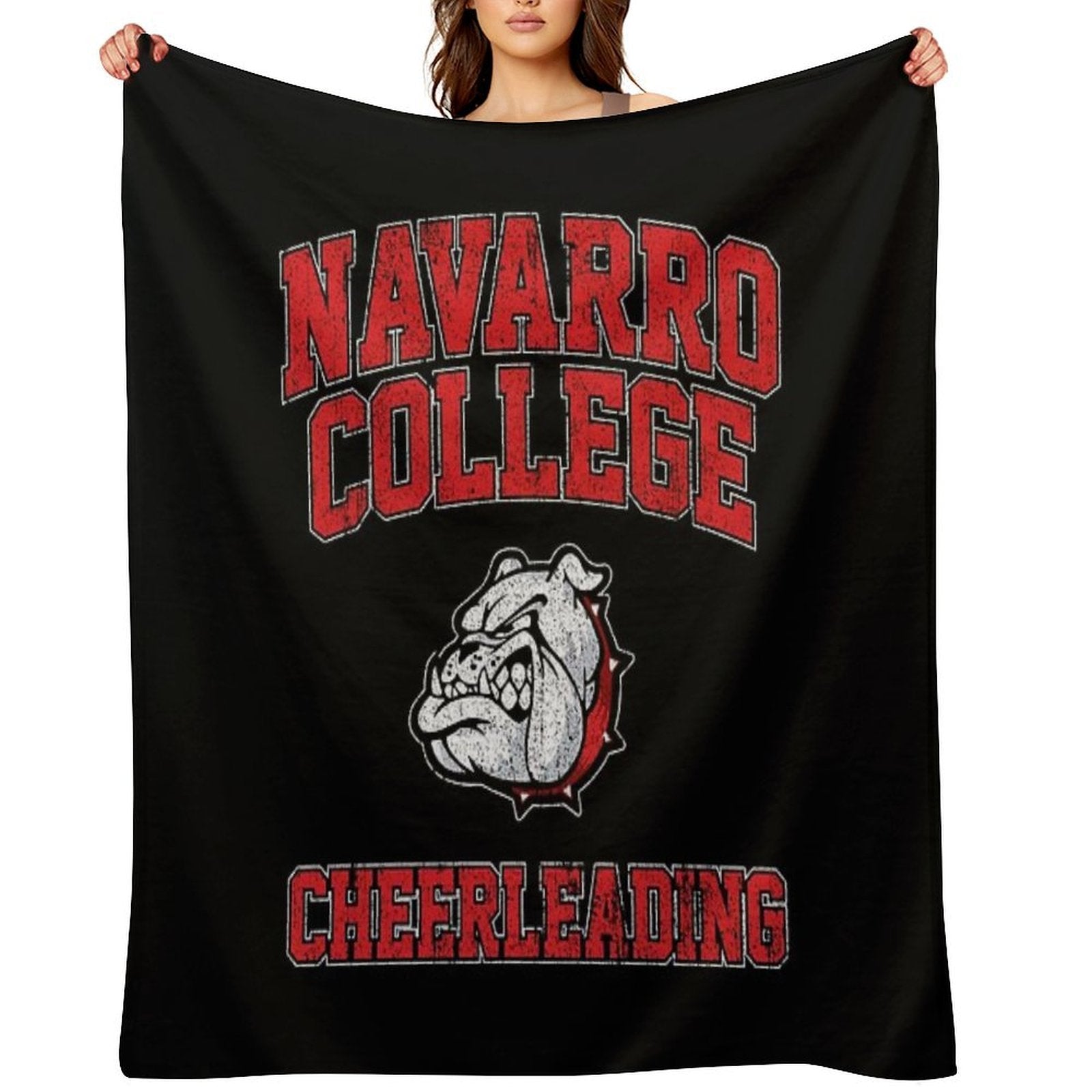 Navarro Bulldogs Cheerleading Machine-washable Throw Blanket