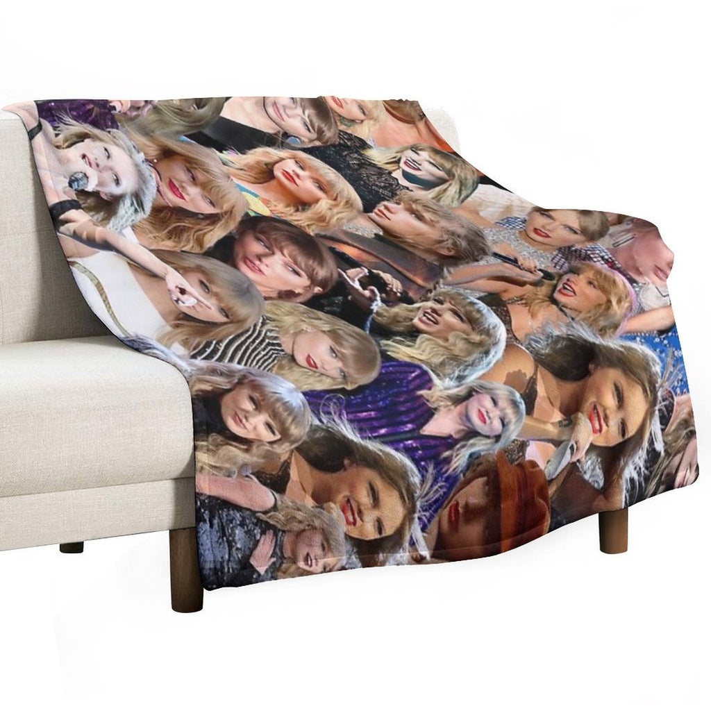 Taylor Photo Collage Anti-pilling Throw Blanket