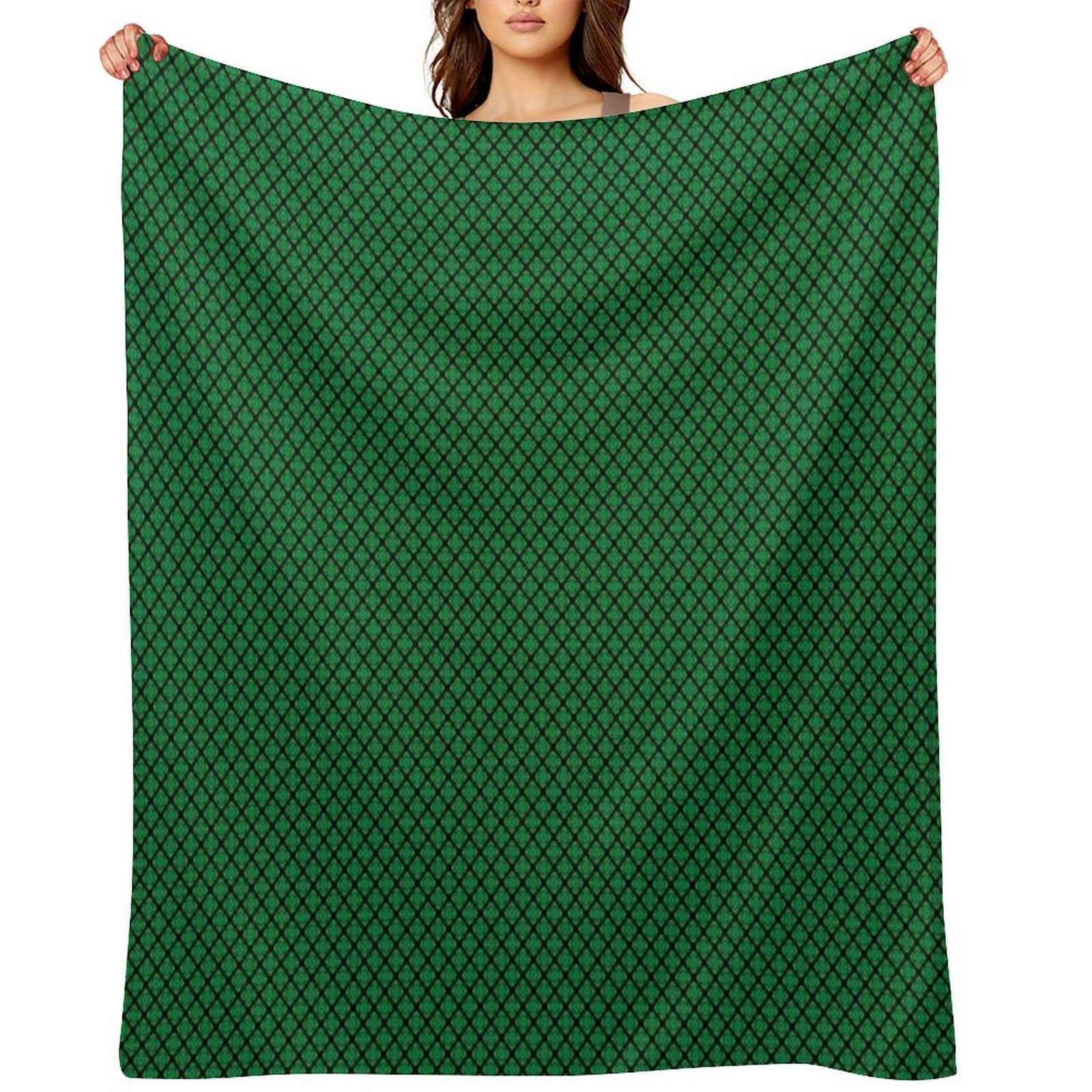 Green And Black Medallions Travel-friendly Throw Blanket