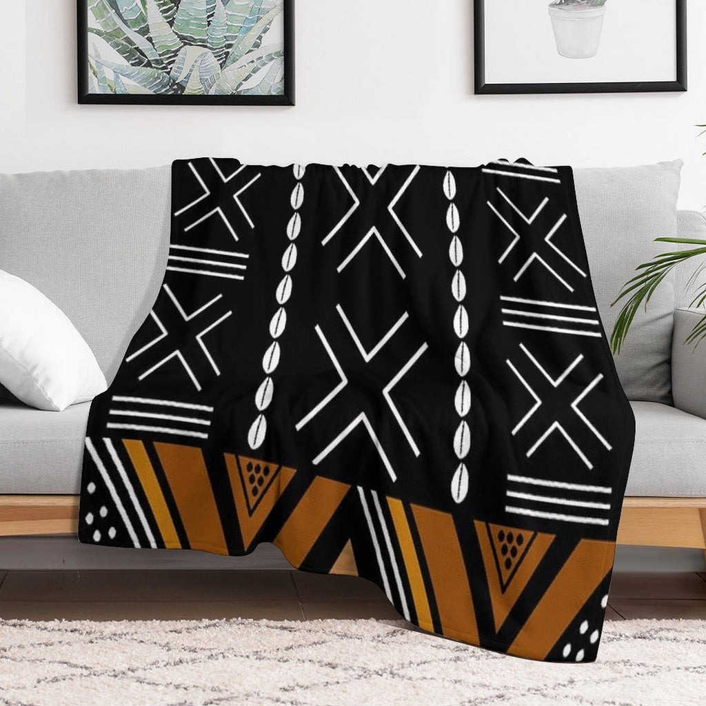 African Mud Cloth Bogolan Design Comfort Throw Blanket