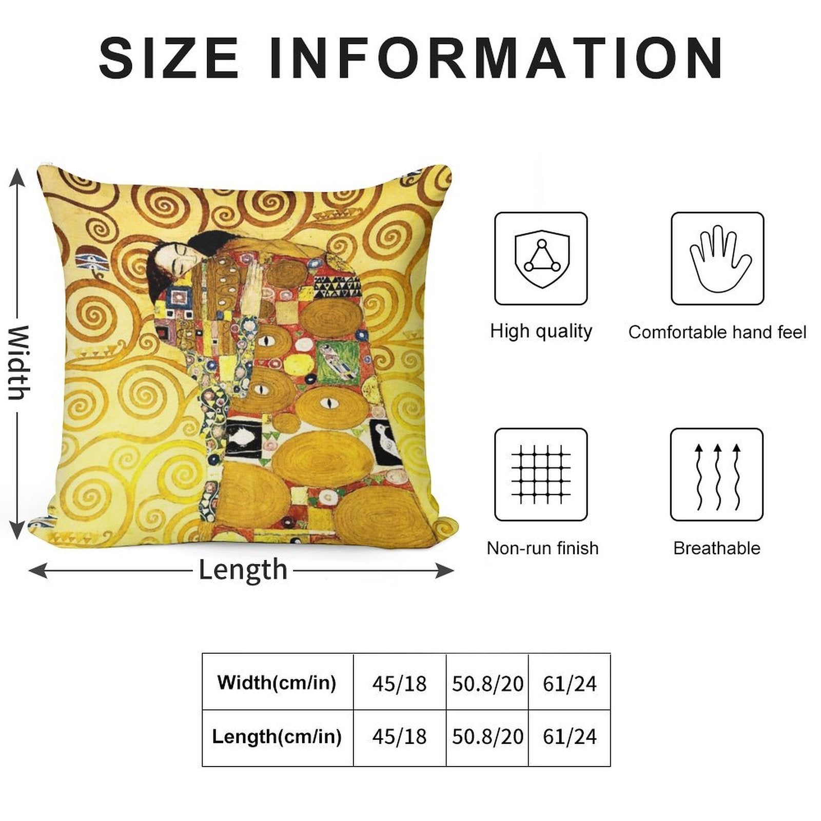 Gustav Klimt The Embrace Soft Ultra-Soft Texture Throw Pillow
