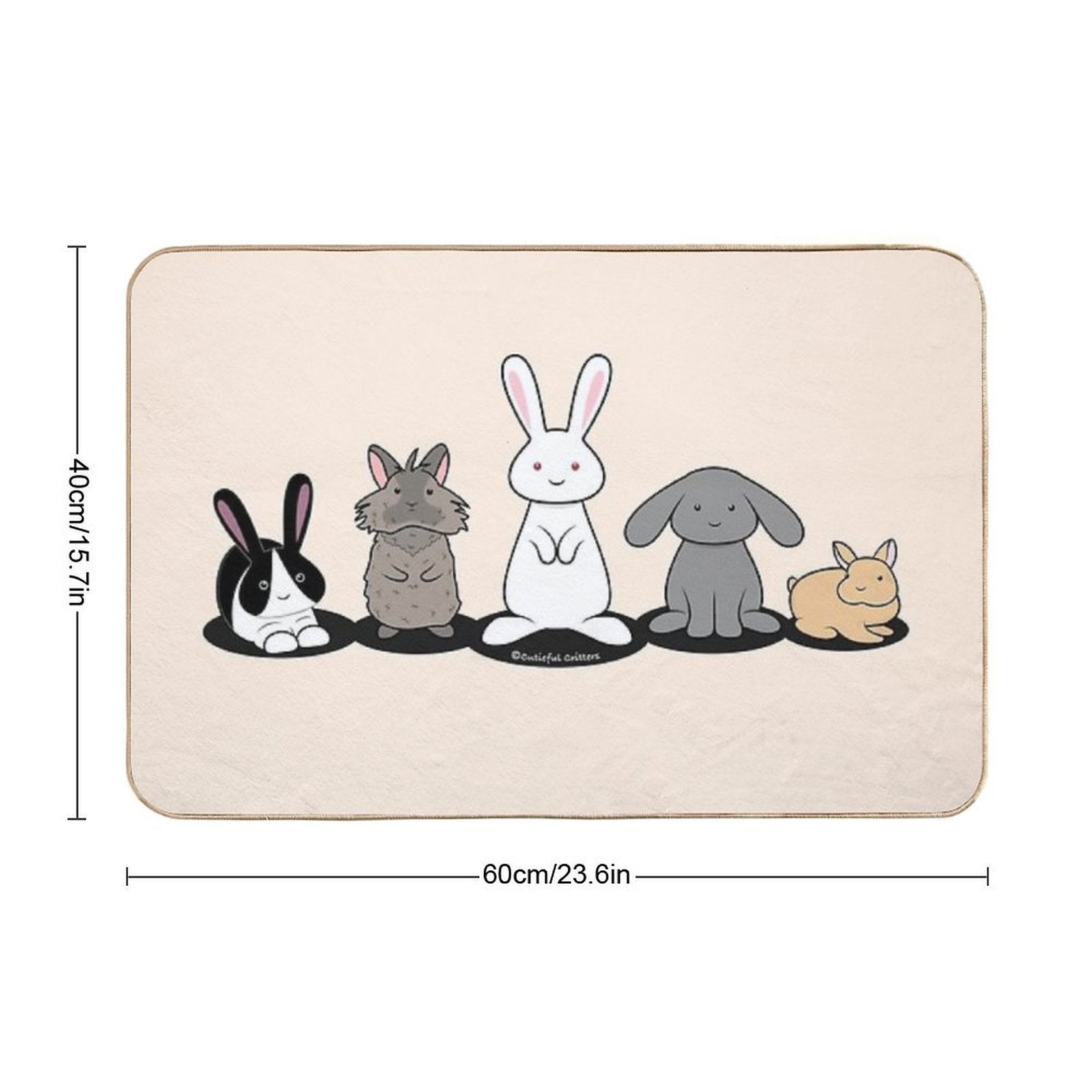 My Favorite Breed Is Rescued - Bunnies  Stain-Proof Bath Mat