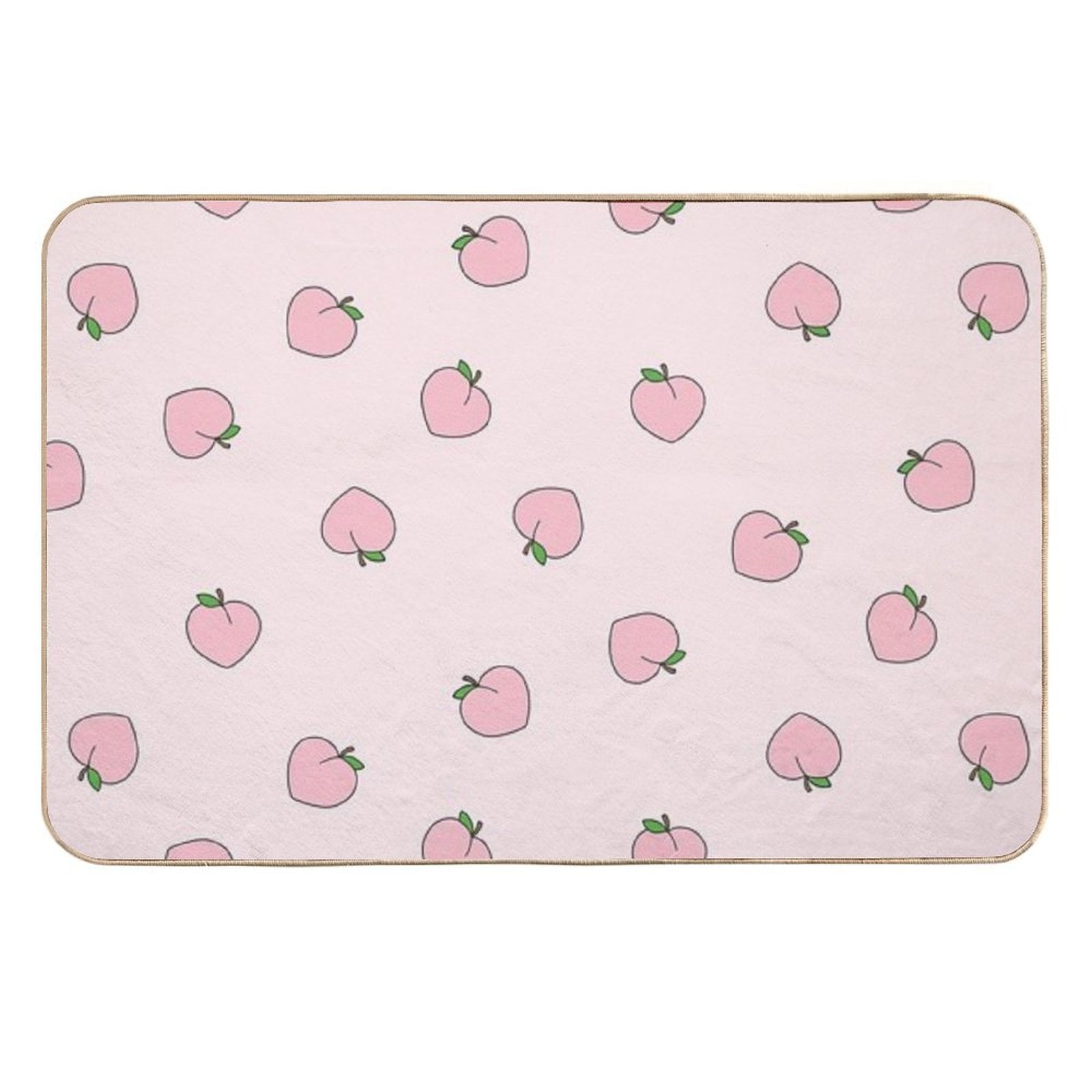 Peach Pattern on Light Pink  Stain-Proof Bath Mat