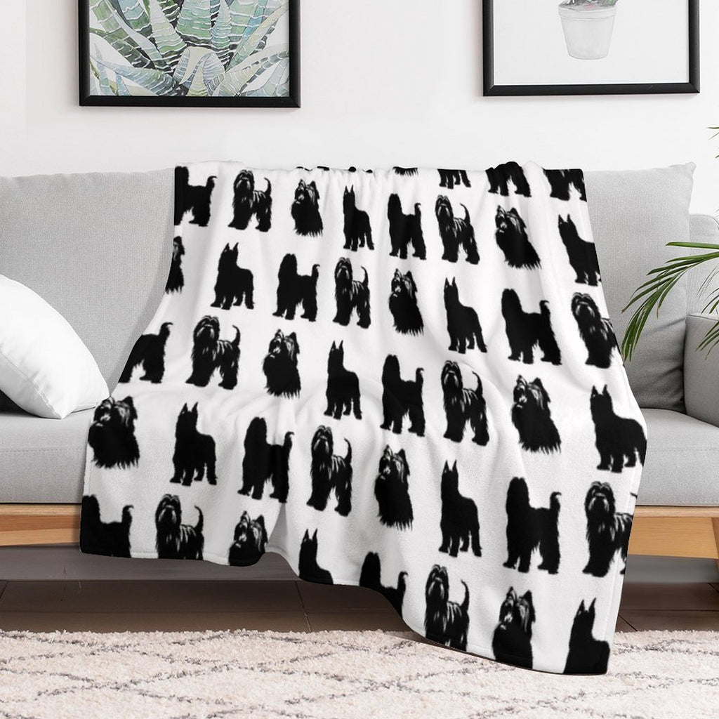 Briard Black Silhouettes Multi-functional Throw Blanket