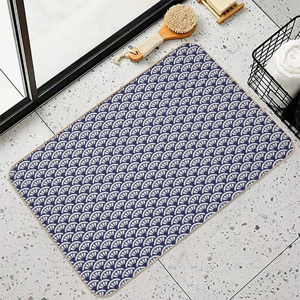 Decorative Seigaiha  Japanese Collection  Non-Slip Bath Mat