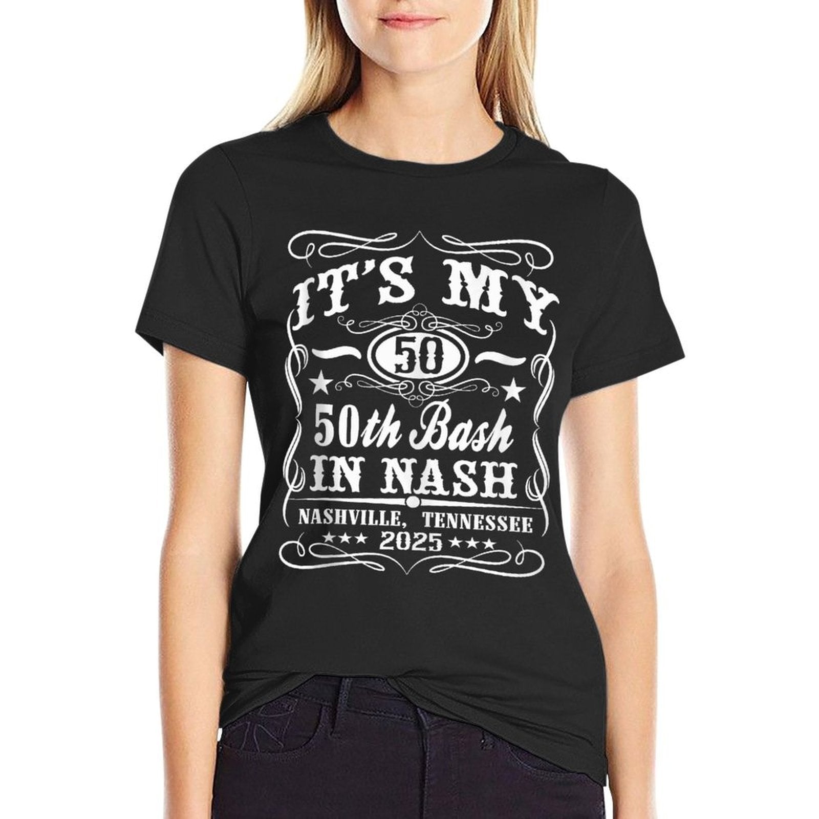 Its My Nashville 50th Birthday 2025 Whiskey Theme  Lightweight T-Shirt