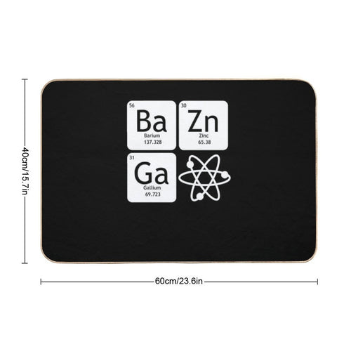 BaZinGa And Atom Classic T-Shirt  Slip-Resistant Bath Mat