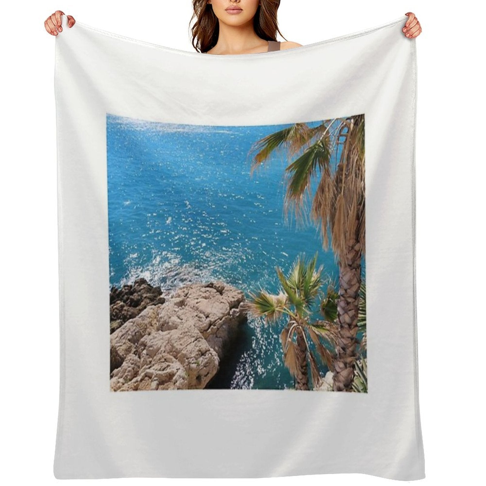 French Riviera Palms Lightweight Throw Blanket
