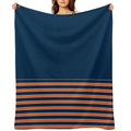 Indigo Orange Stripes Travel-friendly Throw Blanket