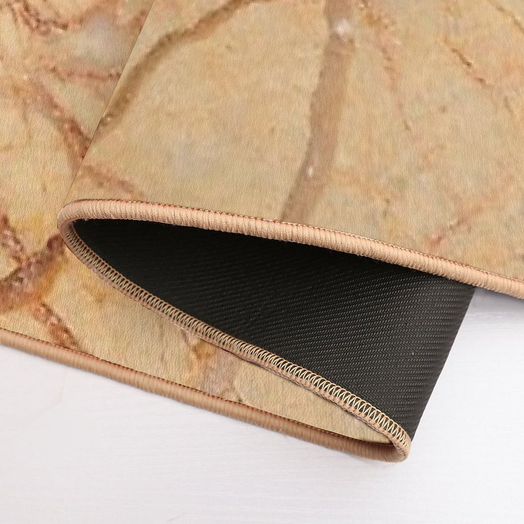 Beige Brown Marble Pattern  Non-Slip Bath Mat