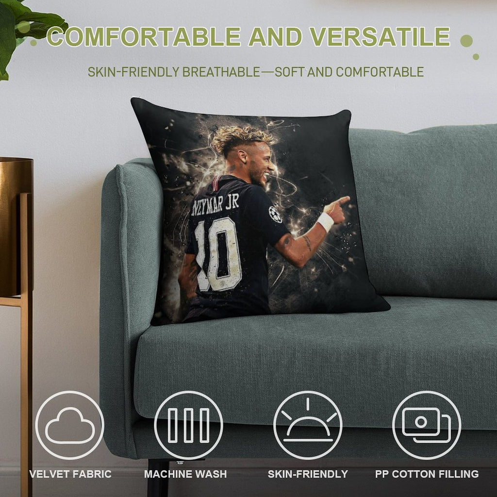 Neymar  #111 Soft Bedroom Essential Throw Pillow