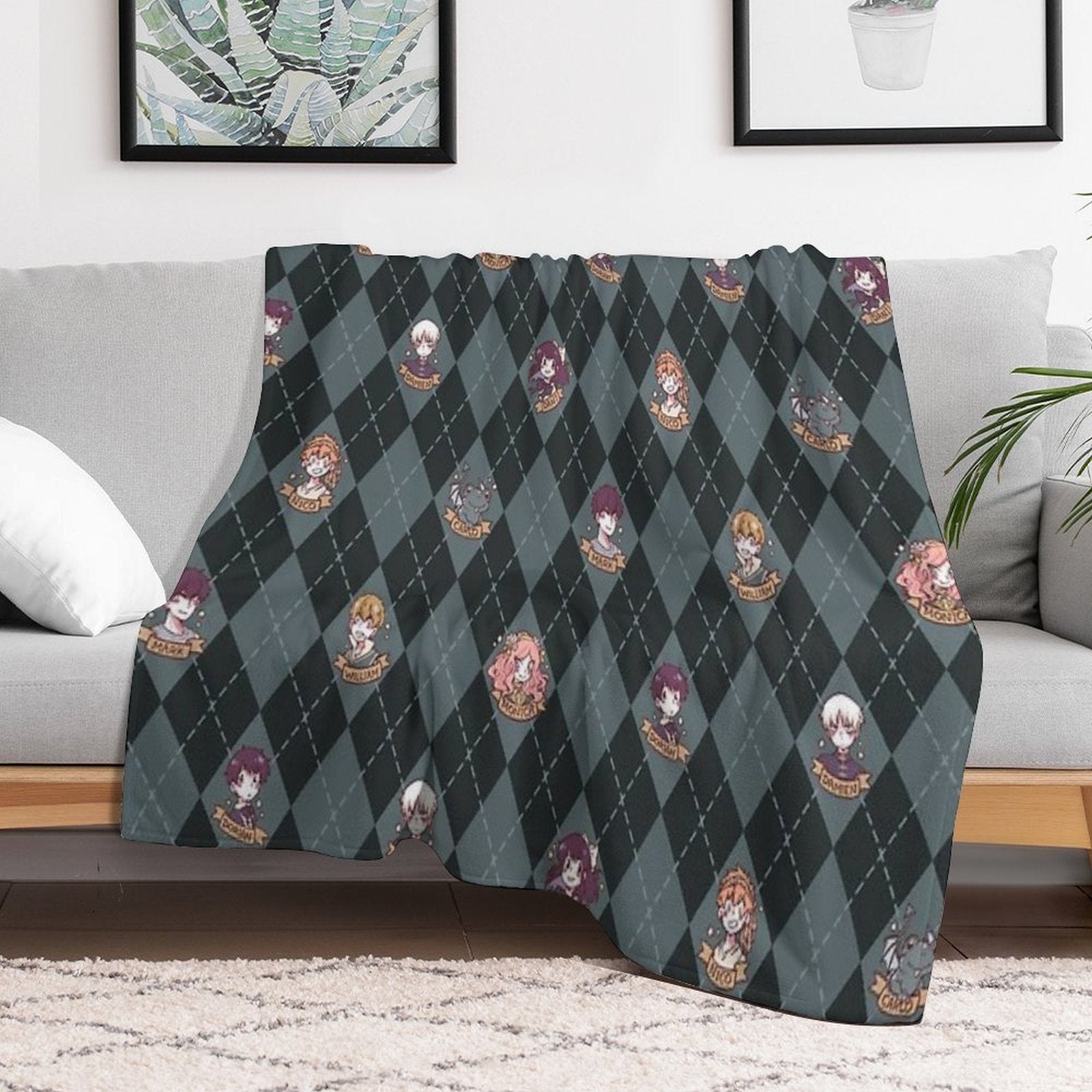 British Hooky (Blue) Shrink-resistant Throw Blanket