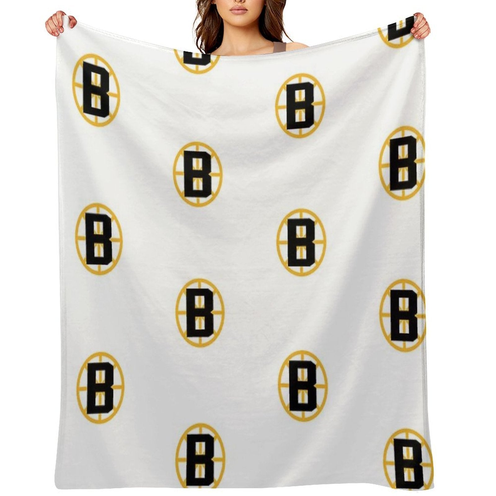 Boston Hockey Easy Care Throw Blanket