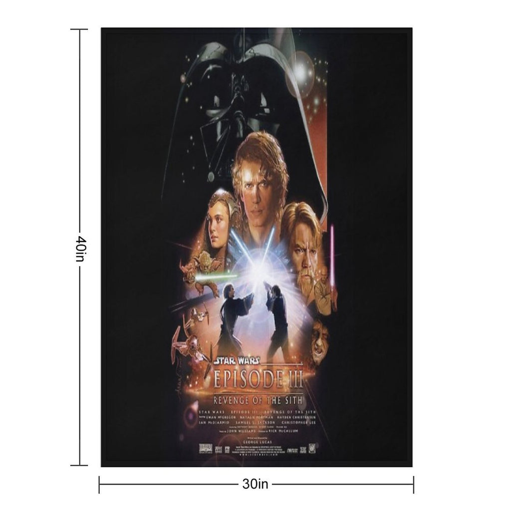 The Vintage Movies Episode III Poster Plush Throw Blanket