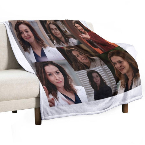 Amelia Shepherd Large Collage Designed for Blankets All-season Throw Blanket