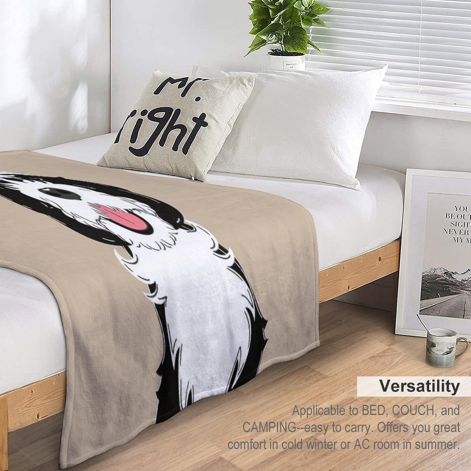 LOVE Black And White Sheepadoodle 1 Easy Care Throw Blanket