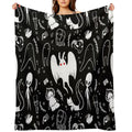 Cryptids in Black Compact Throw Blanket