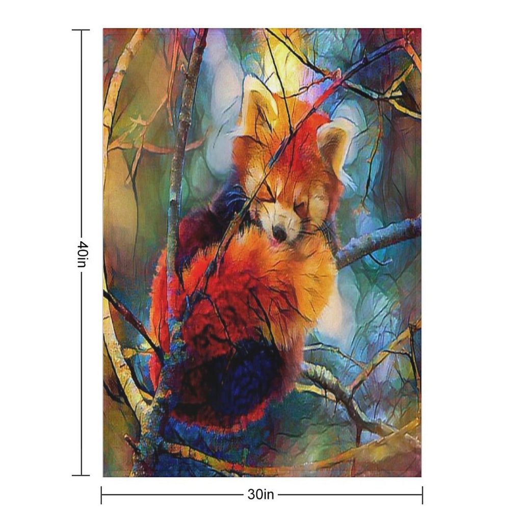 Autumnal Red Panda Premium Throw Blanket