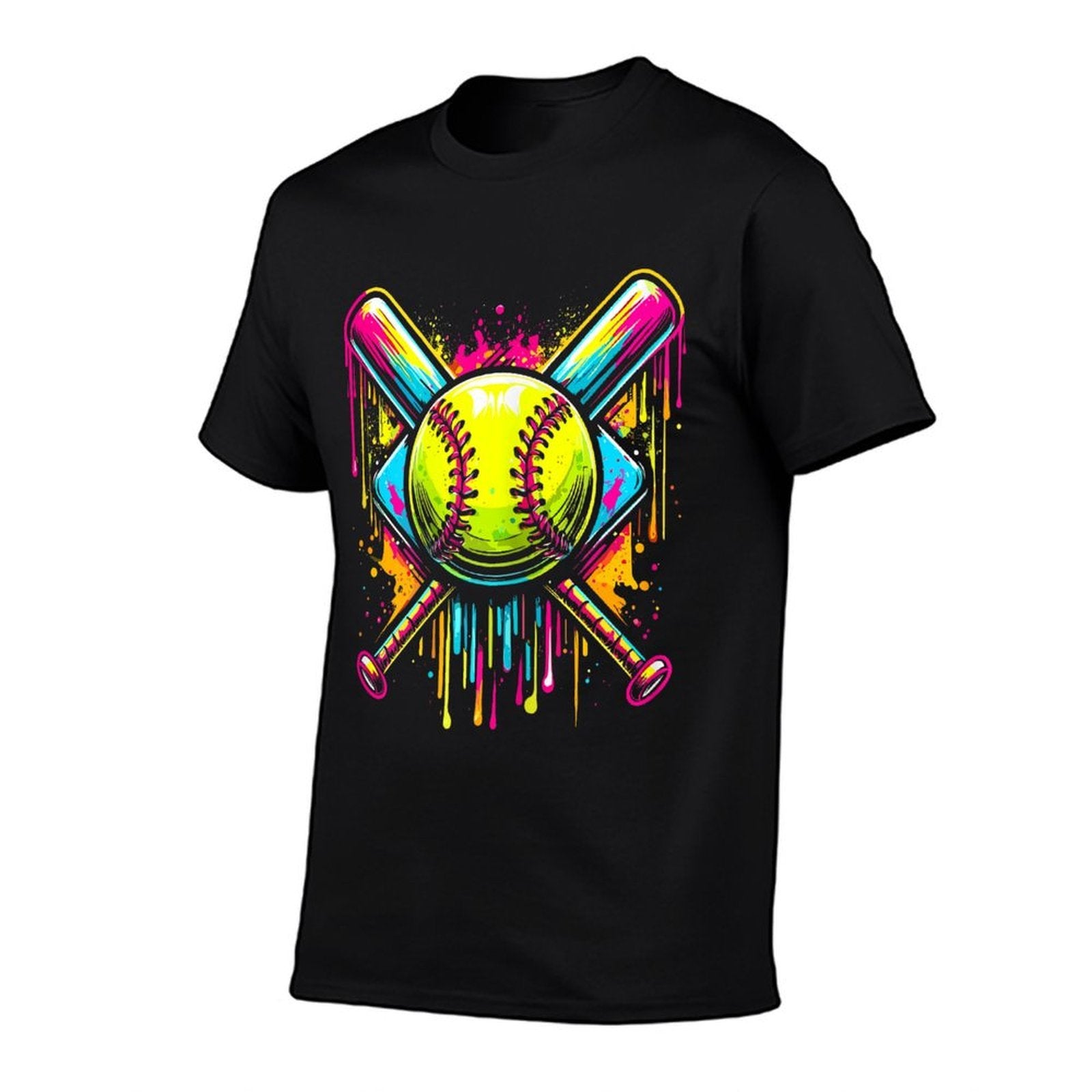 Softball Girl Ice Cream Softball Drip  Relaxed-fit T-Shirt