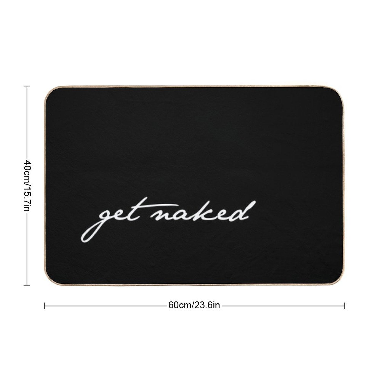 Get Naked Black Bathroom Decor  Easy Maintenance Bath Mat