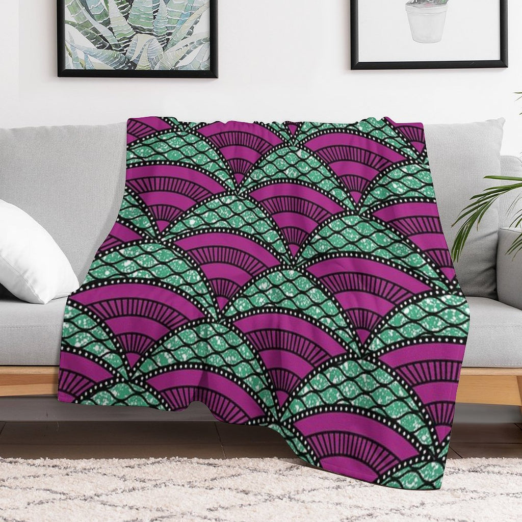 Afro Ankara Wax Print 14 All-season Throw Blanket