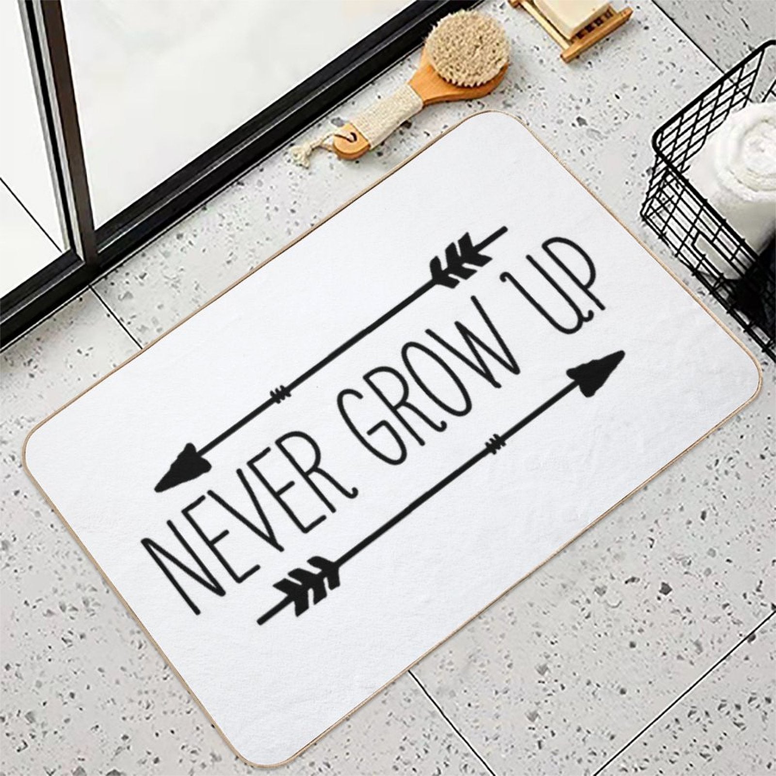 Never Grow Up  Dirt-Trapping Bath Mat