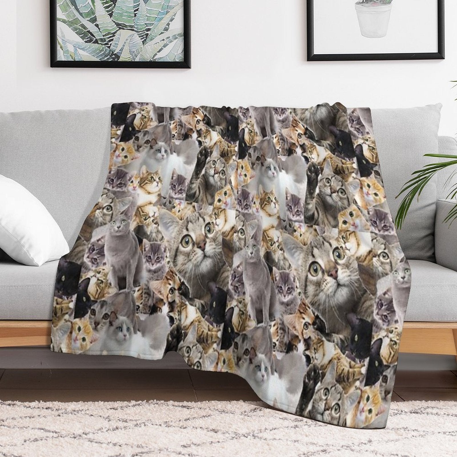 I LOVE CATS Easy Care Throw Blanket