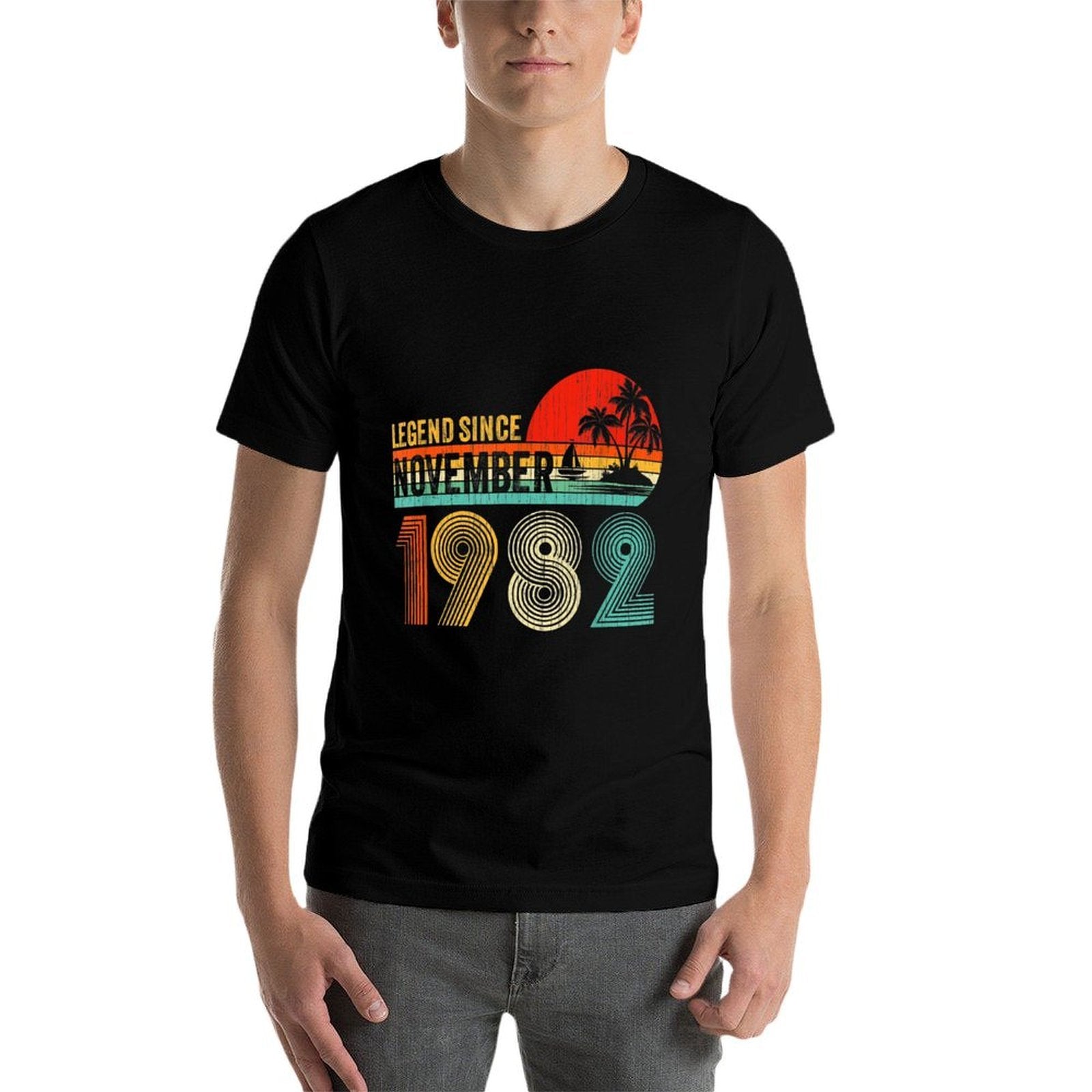 40 Year Old Vintage Legend Since November 1982 40th Birthday  Oversized Silhouette T-Shirt