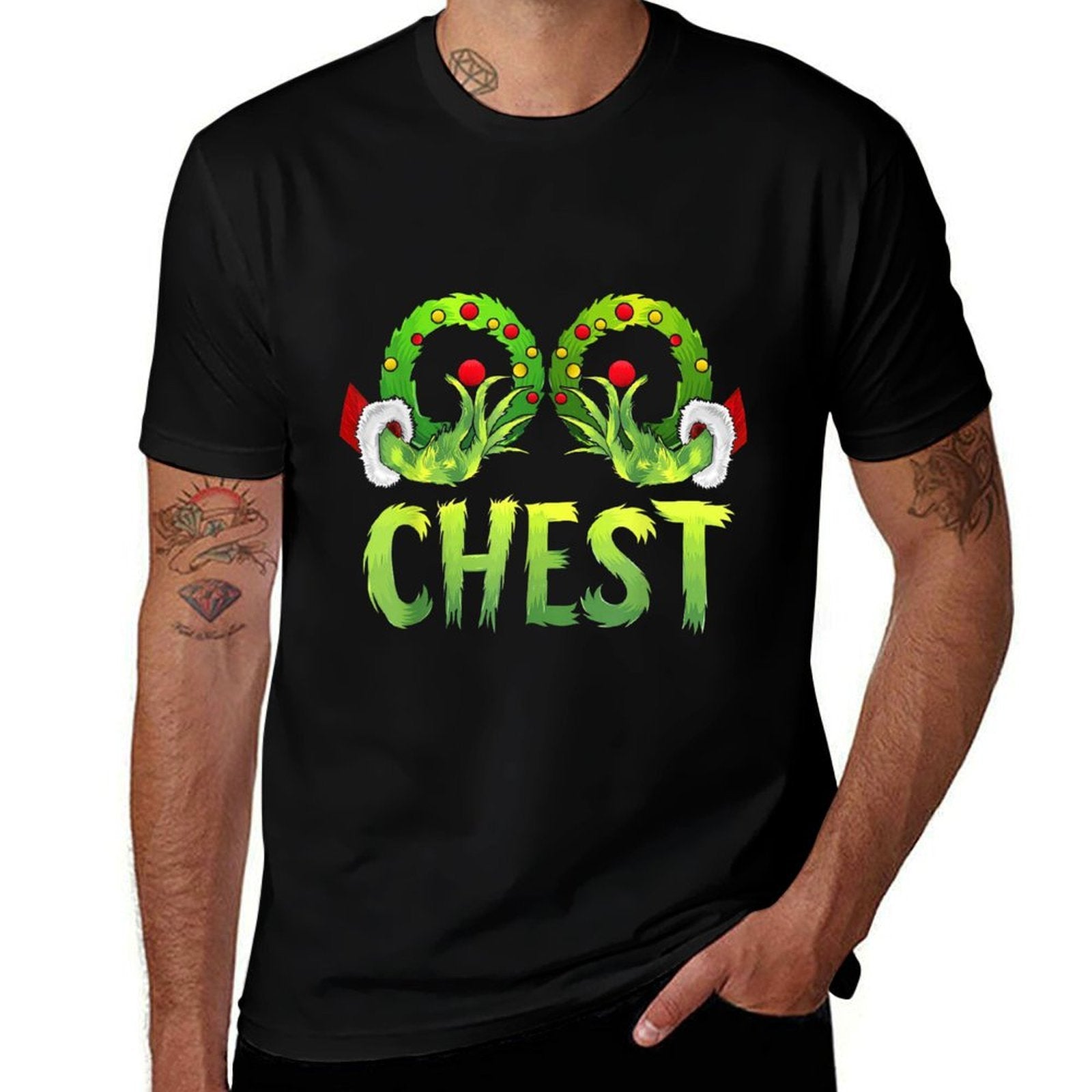 Chest Nuts Matching Chestnuts Funny Christmas Couples Chest  Quick-drying T-Shirt